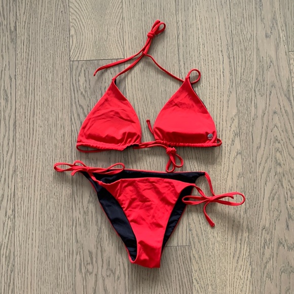 Barneys New York Swim Sole East Barneys Cali Reversible Red Black